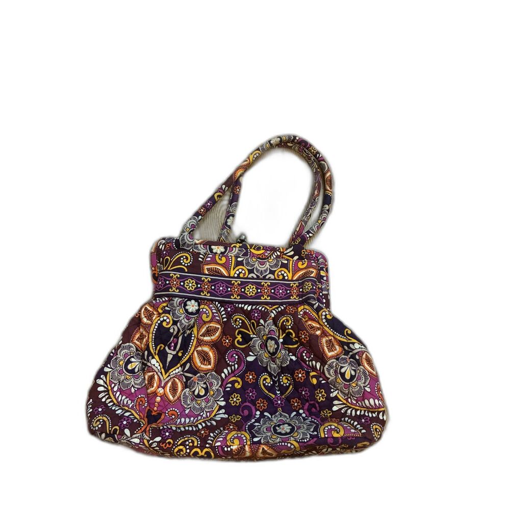 Vera Bradley Safari Sunset Shoulder Bag Pattern Retired Kiss Lock Alice Cotton